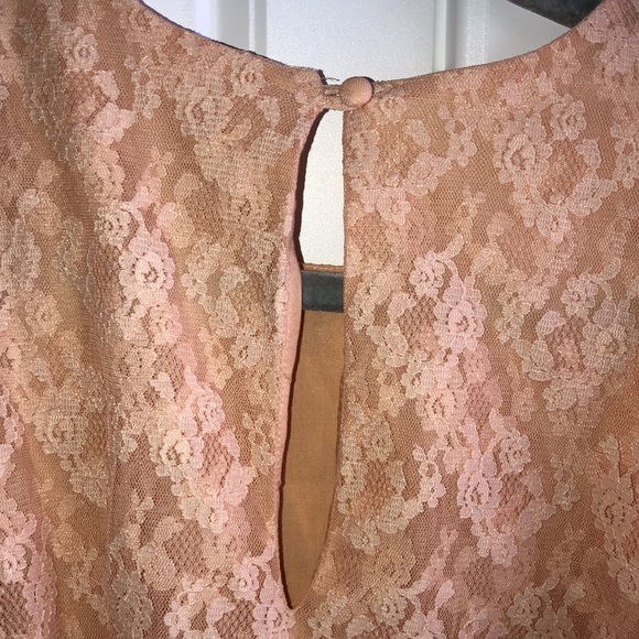 Elegant Lace Layered Peach Top - Picture 5 of 15